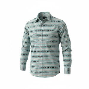Ariat•Men's Teal Pink Western Patterned Button Down Shirt